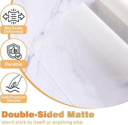 49.2" x 15.7" Large Silicone Mat for Kitchen Counter Protector, Cuttable Silicon Countertop Protector Mat Heat Resistant Mats for Countertop, Cut to Fit Placemat Ship Roll by Foepoge, Black