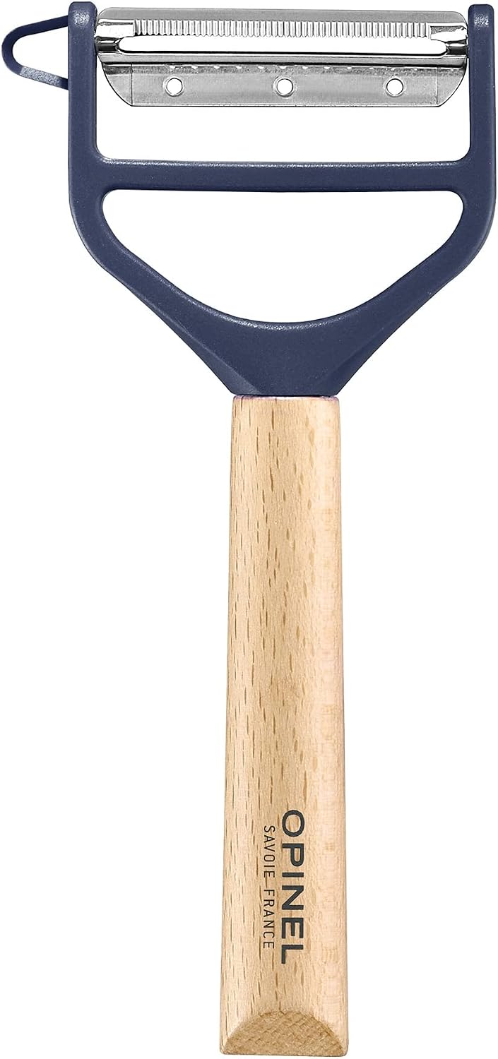 Opinel T-Duo 254621 Wooden Peeler in Red for Peeling Vegetables and Preparing Juliennes One Size
