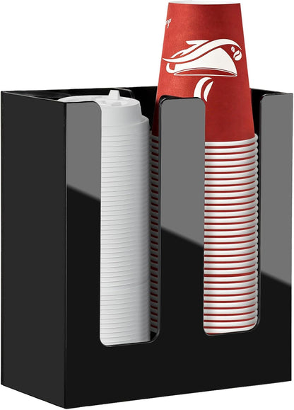 Coffee Cup Dispenser, Cup and Lid Organizer fits 5 to 16 oz Disposable Cups