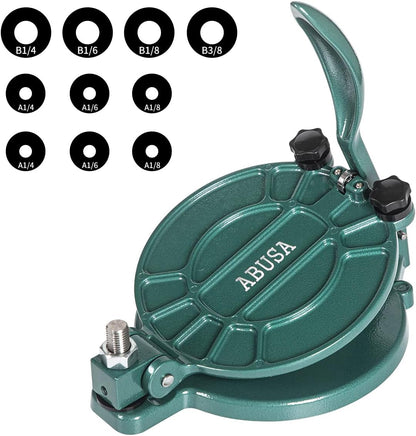 ABUSA Thickness Adjustable Tortilla Press 8 Inch Tortilla Maker Black - Roti, Dough Press, Dosa, Tawa, Tamale, Pizza, Pie, Patty (Extra Oil Paper or Patty Paper needed)