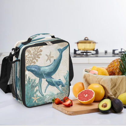cfpolar Skull Skateboard Lunch Box for Boys Girls, Insulated Lunch Bags for Kids Reusable Mini Cooler Lunch Tote Lunchbox Thermal Meal Tote Kit with Shoulder Strap for Work School Picnic