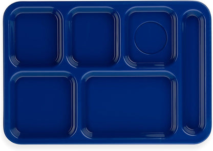 Carlisle FoodService Products P614R09 Right-Hand 6-Compartment Polypropylene Tray, 10" x 14", Green