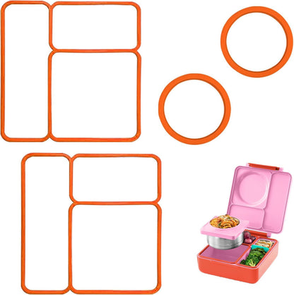 4 pack Lid Seal Gasket For OmieBox,Fit Seal Replacement for Kids Bento Box,Made from Food-Safe Silicone Rubber,Essential Lunch Bento Box Accessories for Kids,Ensures Leak-Proof Freshness(Blue&Purple)