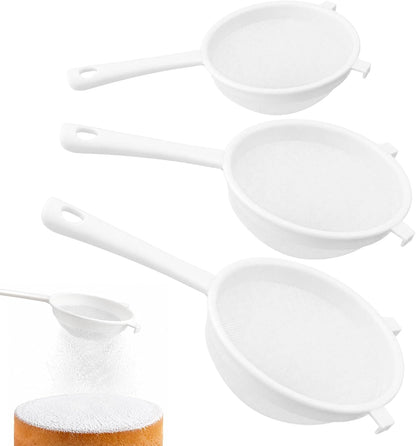 3Pcs Mesh Strainer Set, 3 Sizes Ultra Plastic Fine Colander Filter Spoon