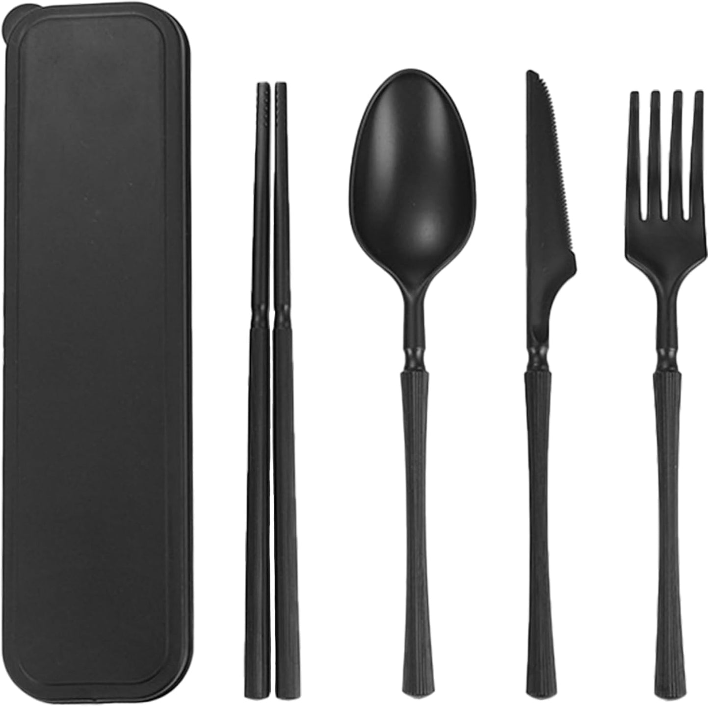 Reusable Travel Utensils Set with Case, Wheat Straw Portable Plastic Fork Spoon Knife Chopsticks Camping Cutlery, Eco-Friendly BPA Free Tableware Picnic Flatware for Kids Adults or Daily Use (Pink)