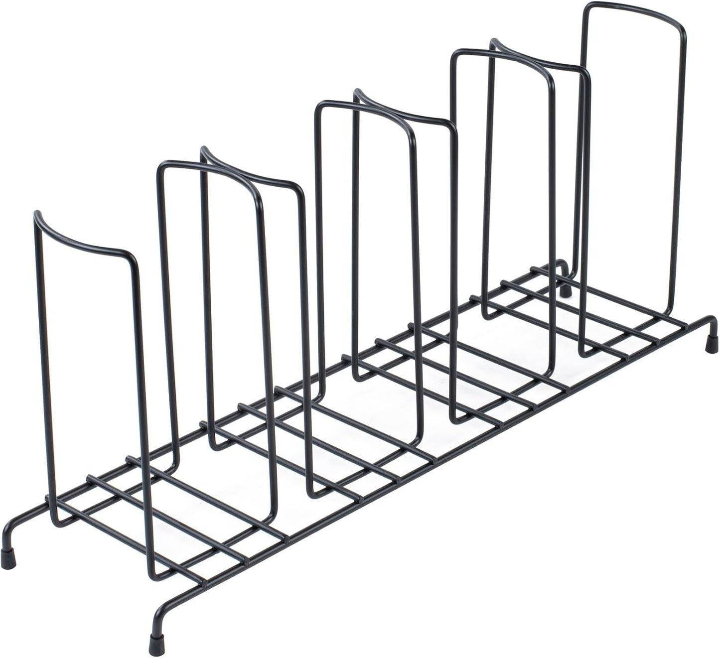 RW Base Black Iron Horizontal Portion Cup / Lid Organizer - 3 Section - 8 1/4" x 3" x 6" - 1 count box