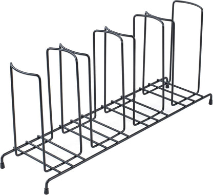 RW Base Black Iron Horizontal Portion Cup / Lid Organizer - 3 Section - 8 1/4" x 3" x 6" - 1 count box