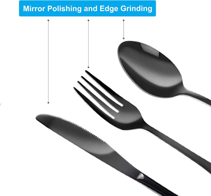 Travel Utensils With Case, Stainless Steel Reusable Portable Utensils Set With Case, Lengnoyp Travel Silverware Set