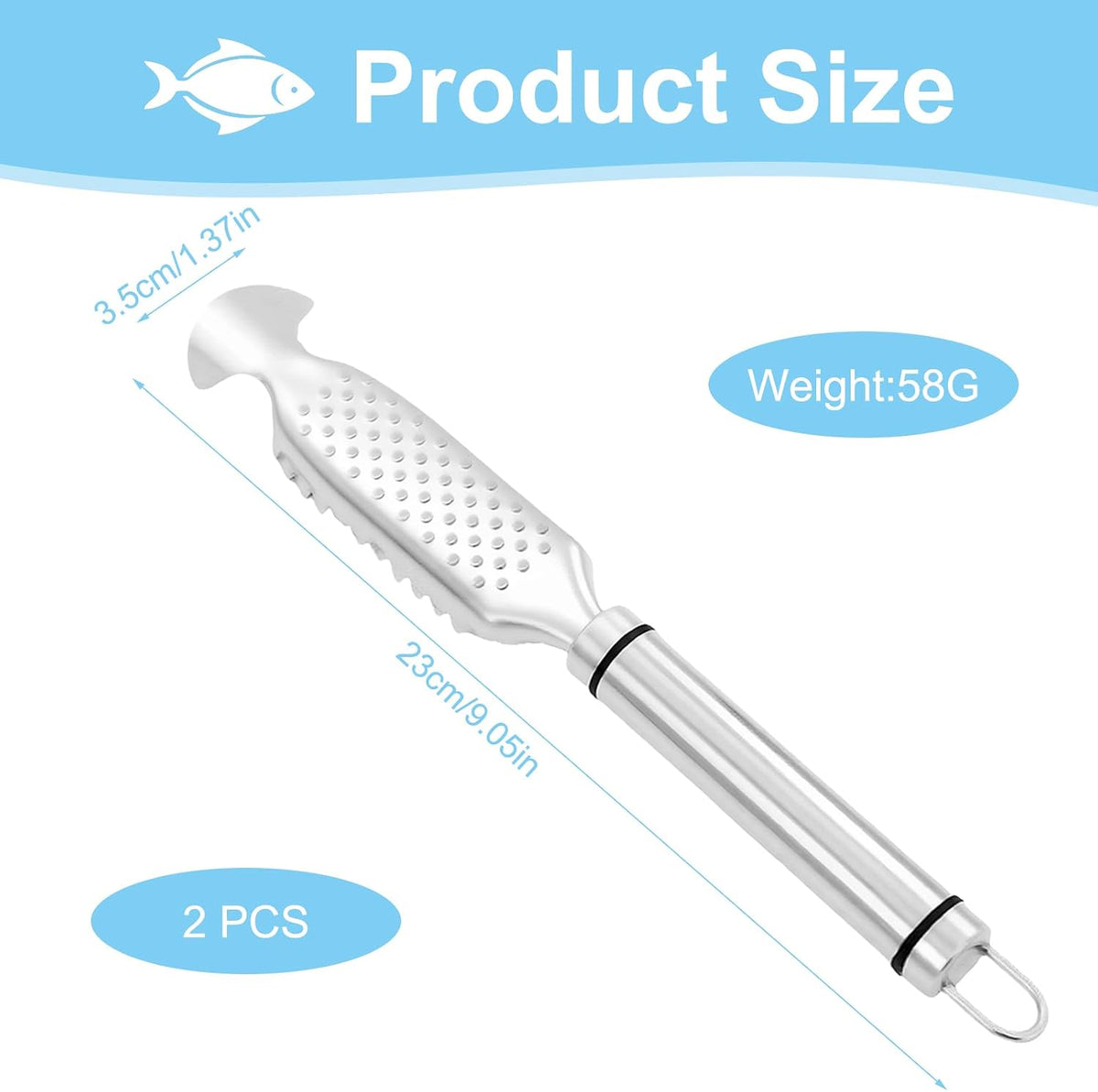 Fish Scaler Remover, Fish Scale Cleaning Kit, Portable Stainless Steel Fish Descaler Tool, Easy Clean, Applicable To Restaurants, Kitchens And Markets