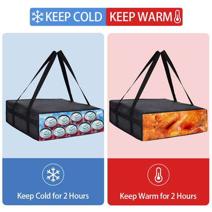 Insulated Food Delivery Bag, XXXL Insulated Reusable Grocery Cooler/Hot Bags, Tote Bag for Shopping/Travel/Doordash, Catering Bag Doordash 22x14x13, Black, 1-Pack