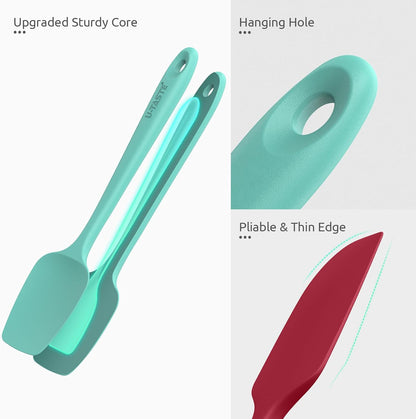 U-Taste Silicone Spatula Set with 600 Degrees Fahrenheit Heat Resistant (Black)