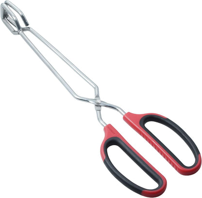 HINMAY Stainless Steel Scissor Tongs 10-Inch and 12-Inch Set, Set of 2