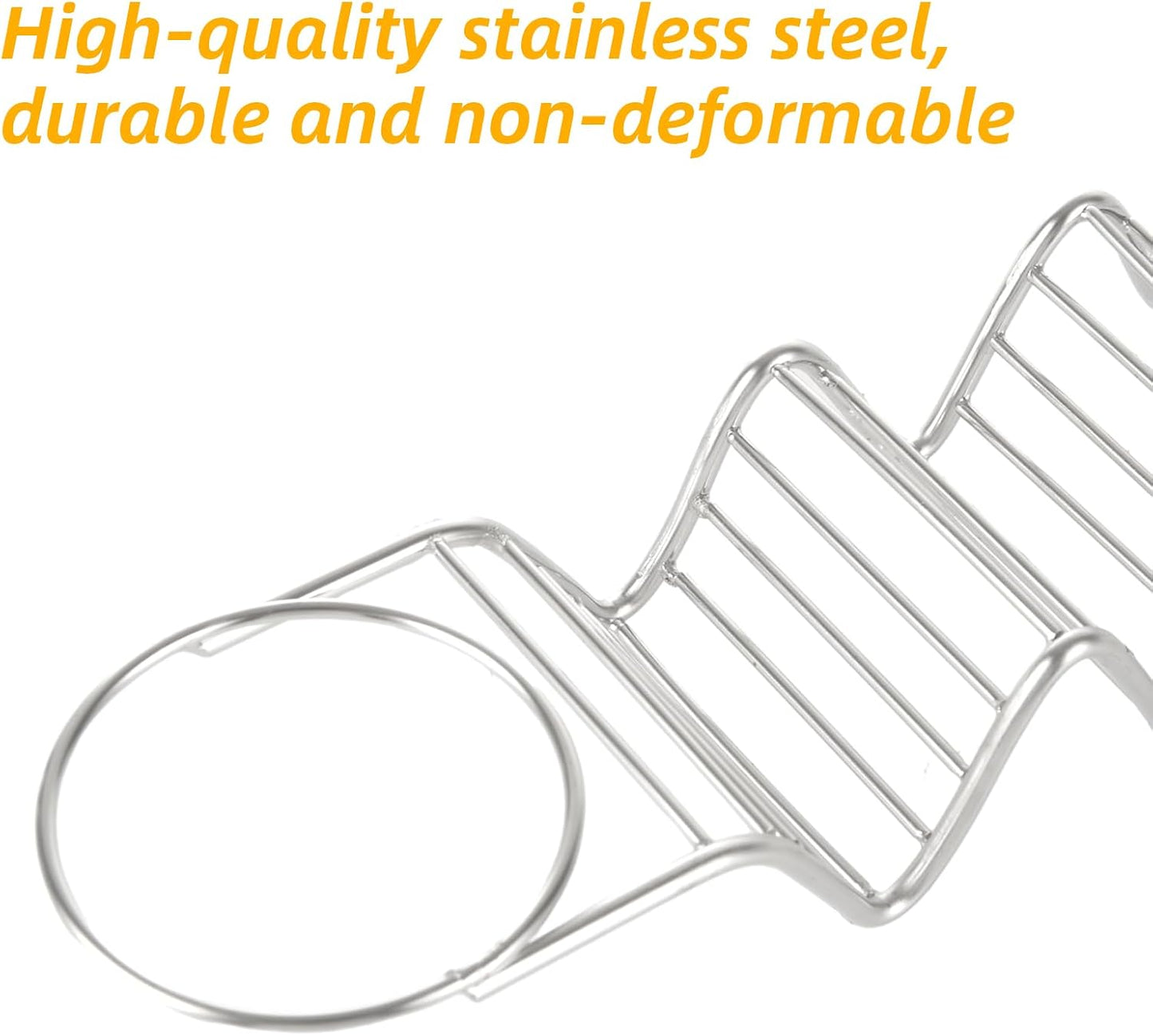 Stainless Steel Taco Holder 4 Packs Grill & Oven Safe Taco Holders with 2 Sauce Cups and Spoon Each Metal Taco Stands for 3 Tacos Taco Shell Stands for Taco Bar Gifts & Accessories