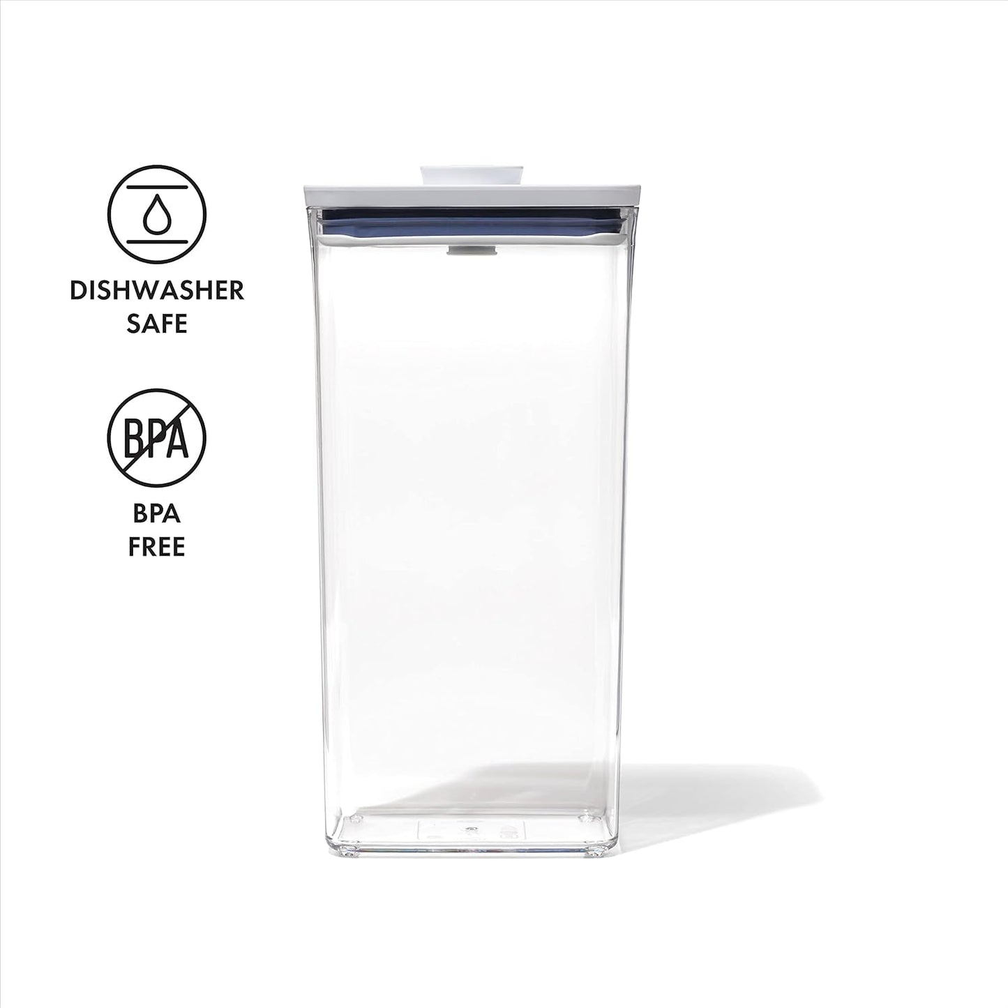 OXO Good Grips POP Container – Airtight 1.7 Qt for Coffee and More Food Storage, Rectangle, Clear