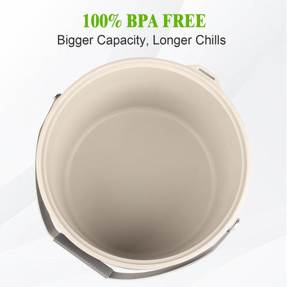 5QT/4.8L Insulated Ice Bucket for Parties, Large Capacity Double-Wall Beverage Bucket with Scoop & Lid for Champagne, Wine, Cocktail (Black)