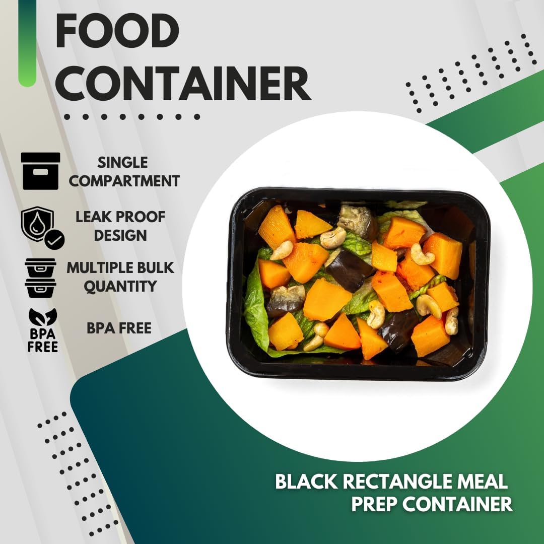 Green Direct Lunch Box Sets/Large Food Container with Lid / 2 Compartment Bento Box, Microwaveable, Freezer & Dishwasher Safe, Leak Proof, 10 Pack