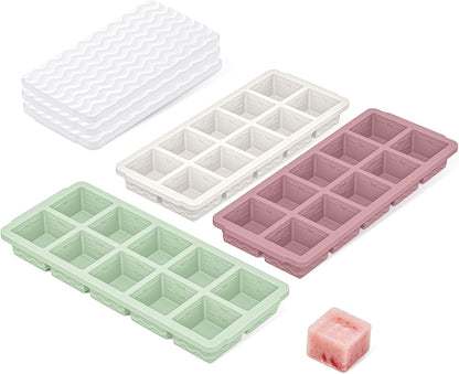 3-Pack Silicone Freezer Trays with Lid,2 Large 2-Cup(500ml)&4 Medium 1-Cup(250ml)&6 Small 1/2-Cup(125ml) Soup Freezer Container Molds,Ice Cube Tray For Meal Prep&Freezing Soup,Stews,Sauces
