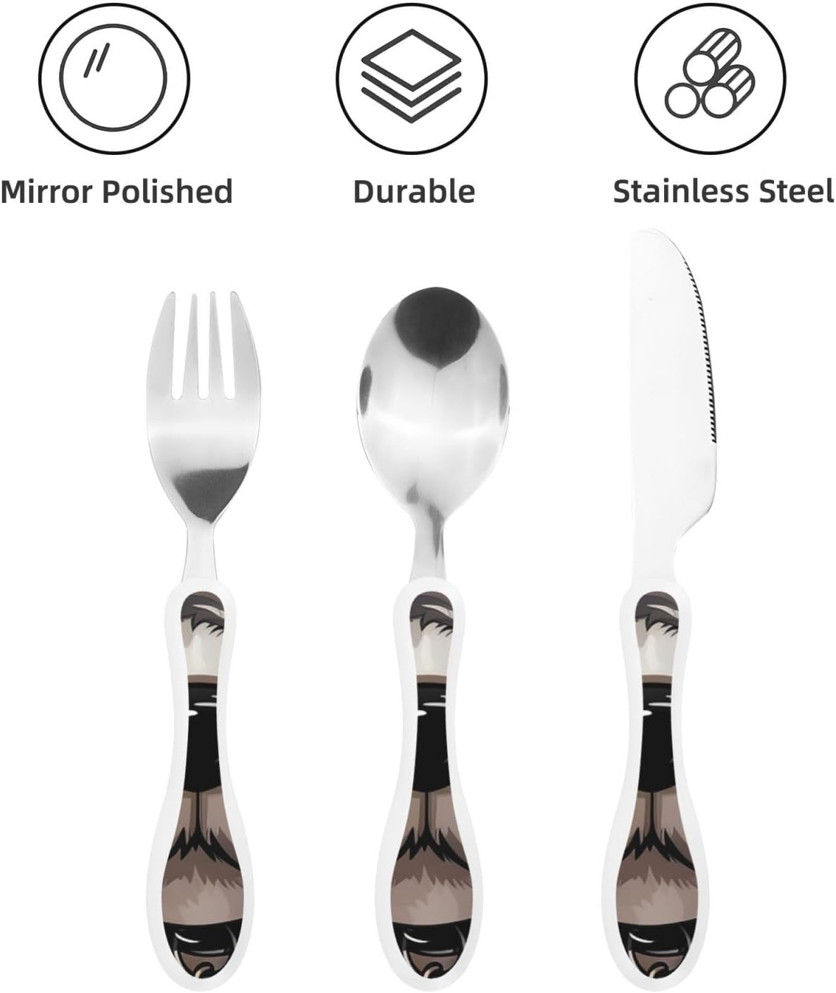 3-Piece Kids Silverware Set With Storage Case, Stainless Steel Reusable Children Safe Knife Spoon Fork Set Animal Cartoon Owls Cute Children Flatware Set For Kids Lunch Box