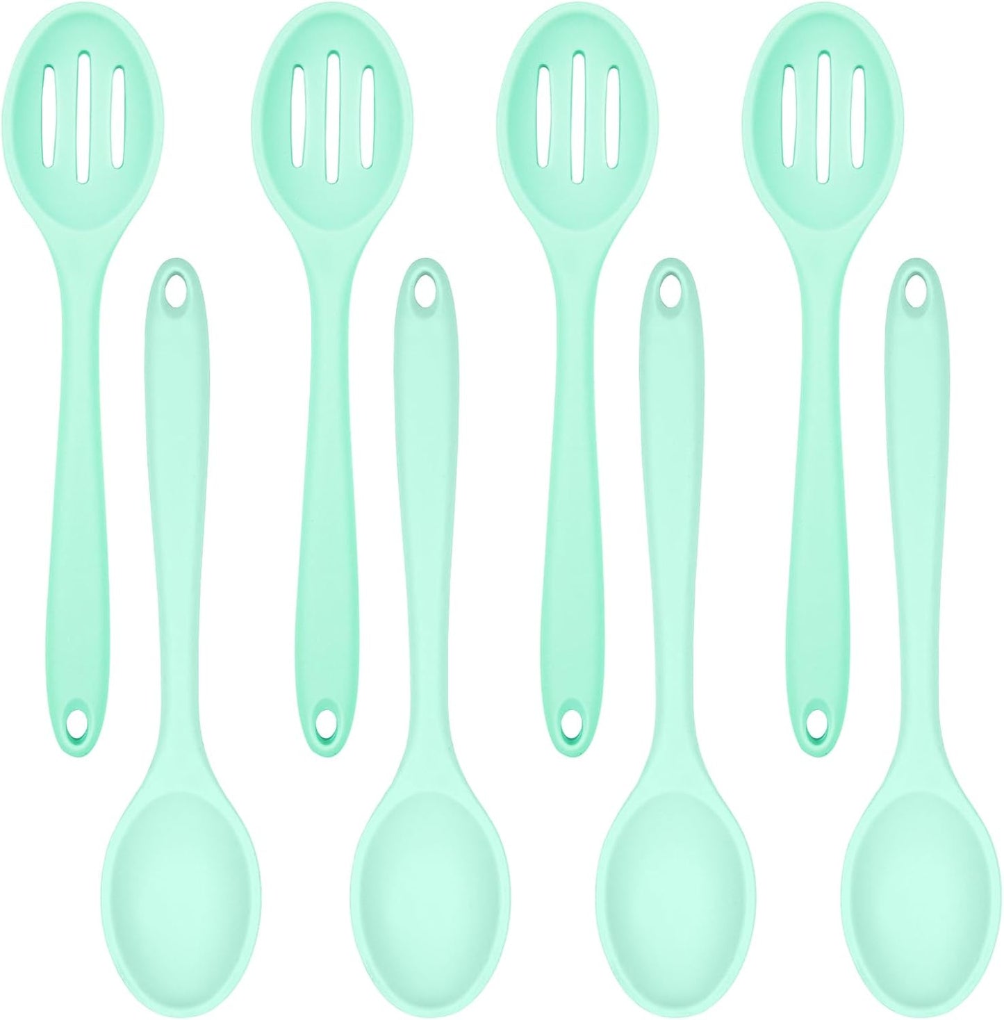ELANE 8 Pcs Silicone Cooking Utensils Set,Silicone Serving Spoons Cooking Spoons for Nonstick Cookware for Kitchen Salads