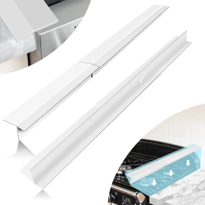 2PCS Kitchen Stove Counter Gap Covers Stainless Steel (13.8"-27.5" Silver)