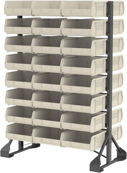 Akro-Mils 30235 AkroBins Plastic Storage Bins, Space-Saving Stackable Bins for Garage, Pantry, Craft Organization, 11" x 11" x 5", Clear, 6-Pack