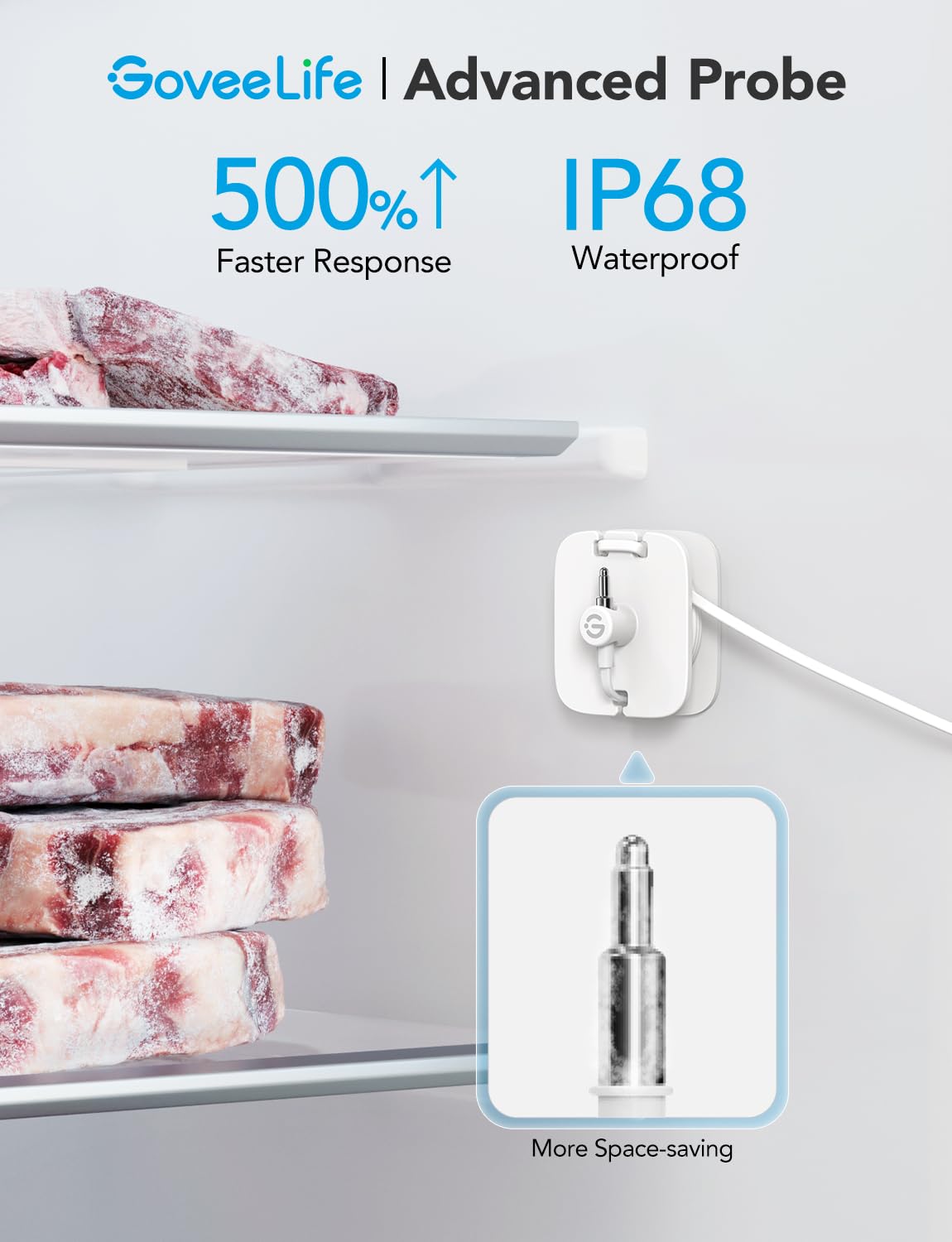 GoveeLife Bluetooth Refrigerator Thermometer with LCD Disaplay