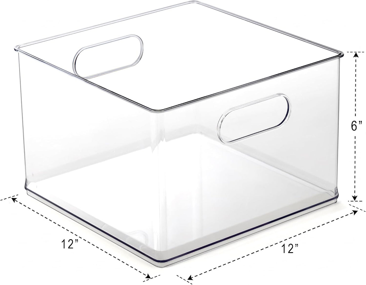 BINO | Stackable Plastic Storage Bins, Clear | THE CLARUS COLLECTION | Pantry Organizers and Storage Containers | Fridge Organizer Bins | Kitchen Cabinet Organizer | Medicine Cabinet Bin