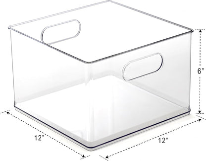 BINO | Stackable Plastic Storage Bins, Clear | THE CLARUS COLLECTION | Pantry Organizers and Storage Containers | Fridge Organizer Bins | Kitchen Cabinet Organizer | Medicine Cabinet Bin
