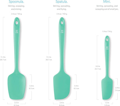 DI ORO Silicone Spatula Set - Rubber Kitchen Spatulas for Baking, Cooking, & Mixing - 600°F Heat-Resistant & BPA Free Silicone Scraper Spatulas for Nonstick Cookware - Dishwasher Safe (3pc, Black)
