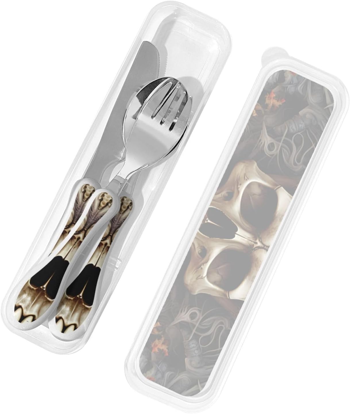 3-Piece Kids Silverware Set With Storage Case, Stainless Steel Reusable Children Safe Knife Spoon Fork Set Dolphin Children Flatware Set For Kids Lunch Box