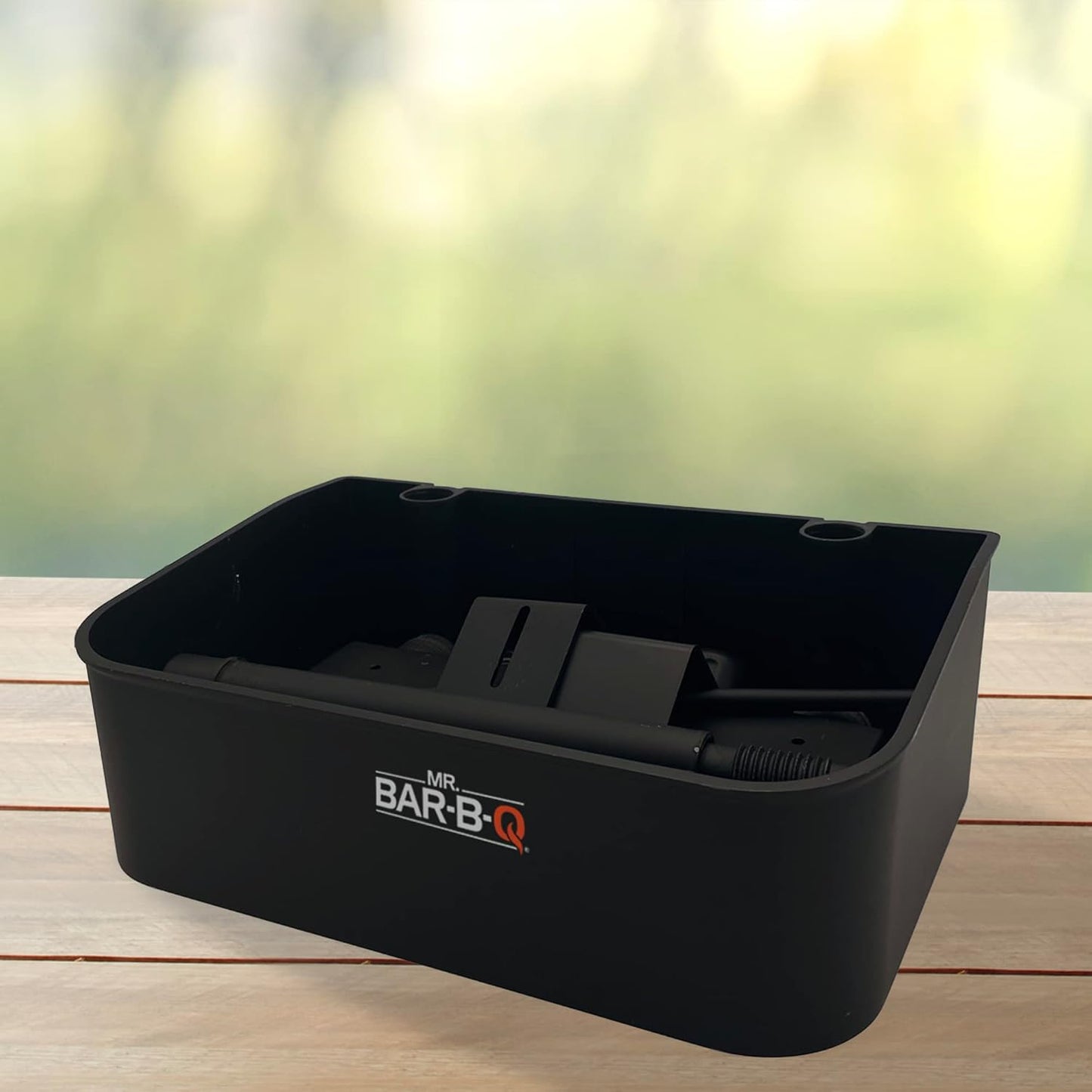 Mr. Bar-B-Q Collapsible BBQ Grilling Caddy w/Extended Hook, Store All Grilling Accesories in One Place, BBQ Caddy for Outdoor Barbecue, Camping Trip, Roller Towel Holder, Kitchen Storage Organizer