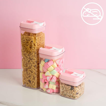 U-QE Airtight Food Storage Containers -8 Piece BPA Free Clear Plastic Airtight Containers with Easy Lock Lids for Kitchen Pantry Organization and Storage - Sugar, Flour, Cereal, Labels & Marker