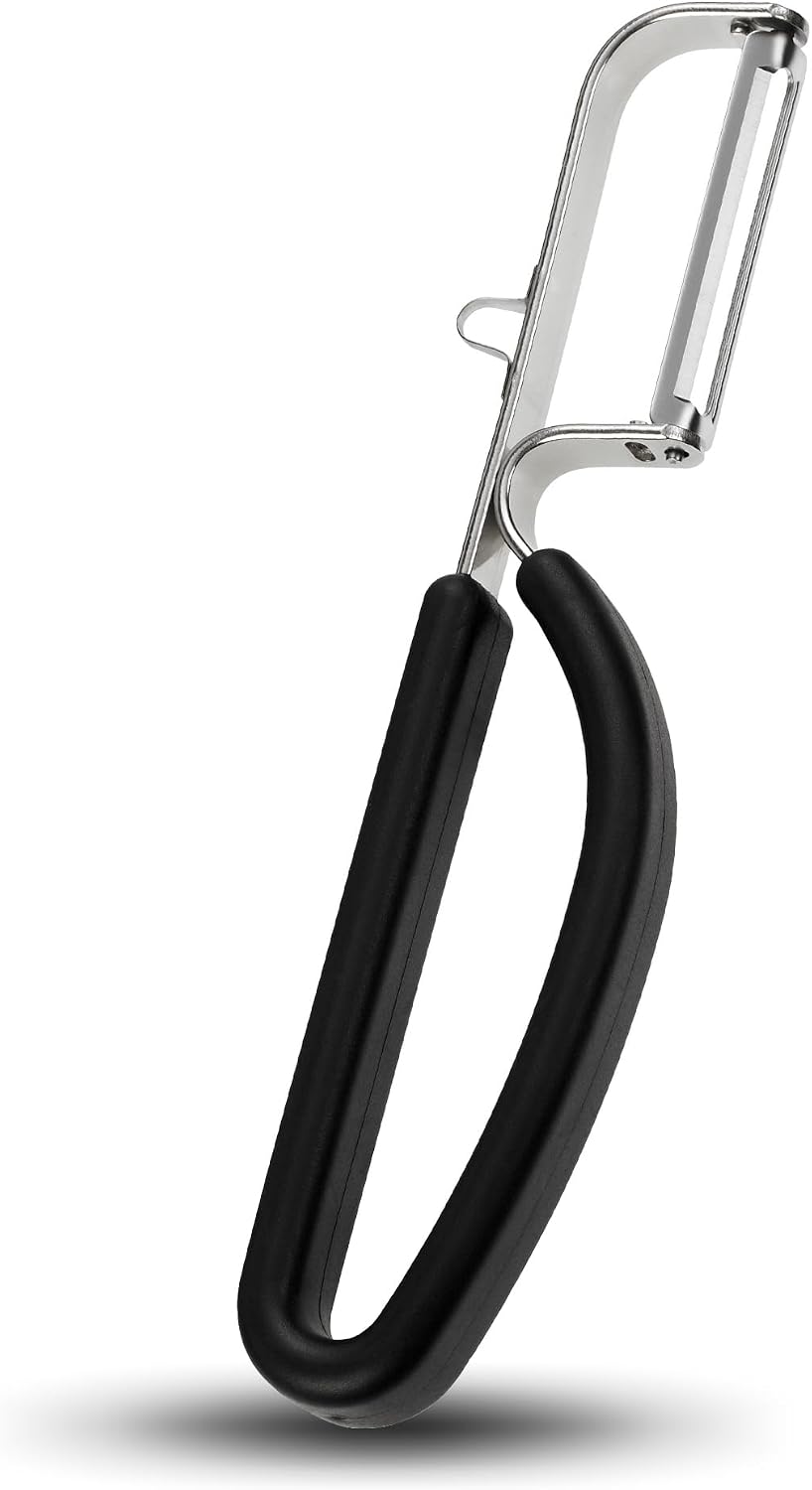 Lurch Germany Julienne Vegetable Y Peeler 5.1 x 2.3 Inches / 13 cm x 6 cm | Stainless Steel Cutter & Slicer for Carrot, Potato & Apple | Veggie Zoodles Maker | Non-slip Comfortable Handle - Black