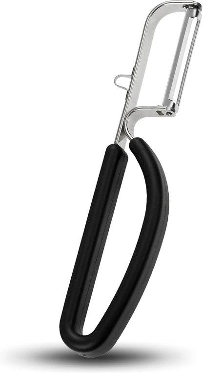 Lurch Germany Julienne Vegetable Y Peeler 5.1 x 2.3 Inches / 13 cm x 6 cm | Stainless Steel Cutter & Slicer for Carrot, Potato & Apple | Veggie Zoodles Maker | Non-slip Comfortable Handle - Black
