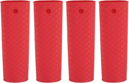 uxcell Silicone Hot Handle Holder, 4Pcs Pot Handle Sleeve Heat Resistant Non-Slip Rubber Pot Handle Sleeve for Frying Pans, Griddles Sleeve Grip Handle Cover, Cookware Handles, Orange