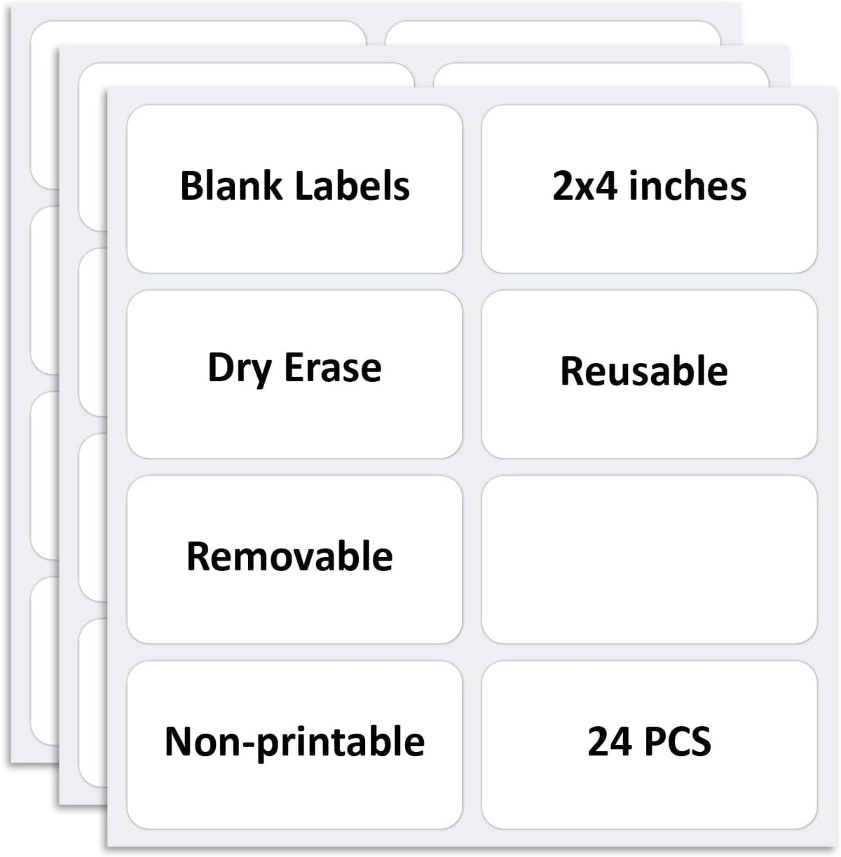 SVNOOC Multi-Use Removable Dry Erase Labels Stickers, White, Reusable Sticky Notes for Kitchen Office School All Purpose Use(1.25 * 3.5 inches White)