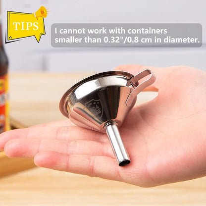 Canning Funnel for Wide and Regular Jars, Wide Mouth Funnel Stainless Steel Funnels for Kitchen Use, Metal Funnels Set for Transferring Liquid Power Jam Grains Dry and Wet Ingredients