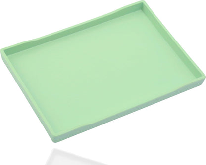 White Serving Tray (13.5 x 9.6 inch) for Serving Accessory, Elegant & Stackable Plastic Tray for Spa, Coffee, Drinks, Tea, Bar, Party, Seasoning, Perfume and Display Use.