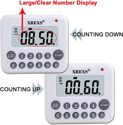 XREXS Digital Kitchen Timer Magnetic Countdown Up Cooking Timer Clock
