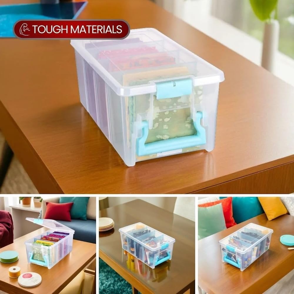 ArtBin Semi Satchel Portable Craft Organizer with 3 Dividers - Clear Plastic Storage Case for Art & Craft Supplies