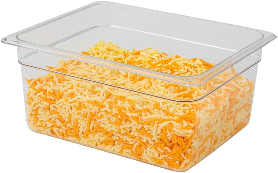 Restaurantware-2.5 Inch Deep Food Pans, 1 1/6 Size Commercial Food Storage Container - Freezable, Break-Resistant, Clear Plastic Cold Pans, Dishwashable, For Kitchens, Restaurants, Or Cafeterias