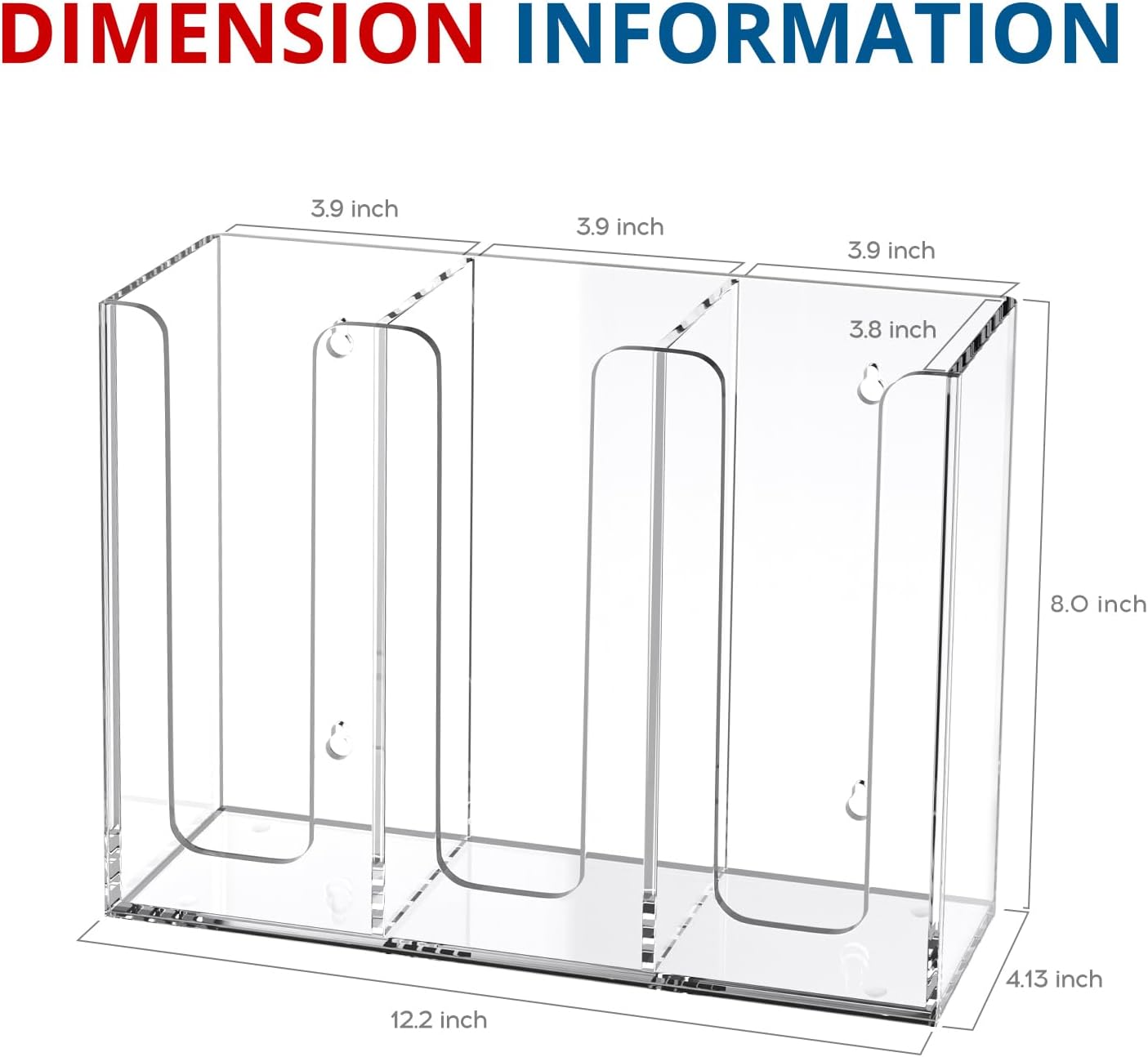 KOTEMON Acrylic Cup and Lid Holder, 3 Compartment, Disposable Coffee Cup Dispenser Cup Storage Organizer, Clear