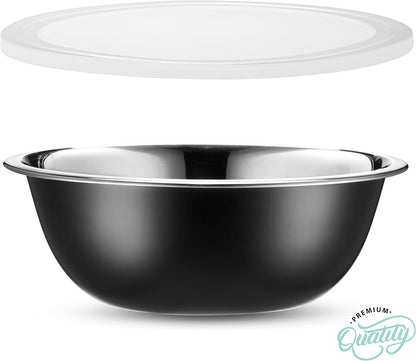 WHYSKO Stainless Steel Mixing Bowl Set, 10 Piece Stainless Steel Mixing Bowls with Lids Set for Food Prep Storage and Serving, Dishwasher Safe for Kitchen Baking Cooking, Silver