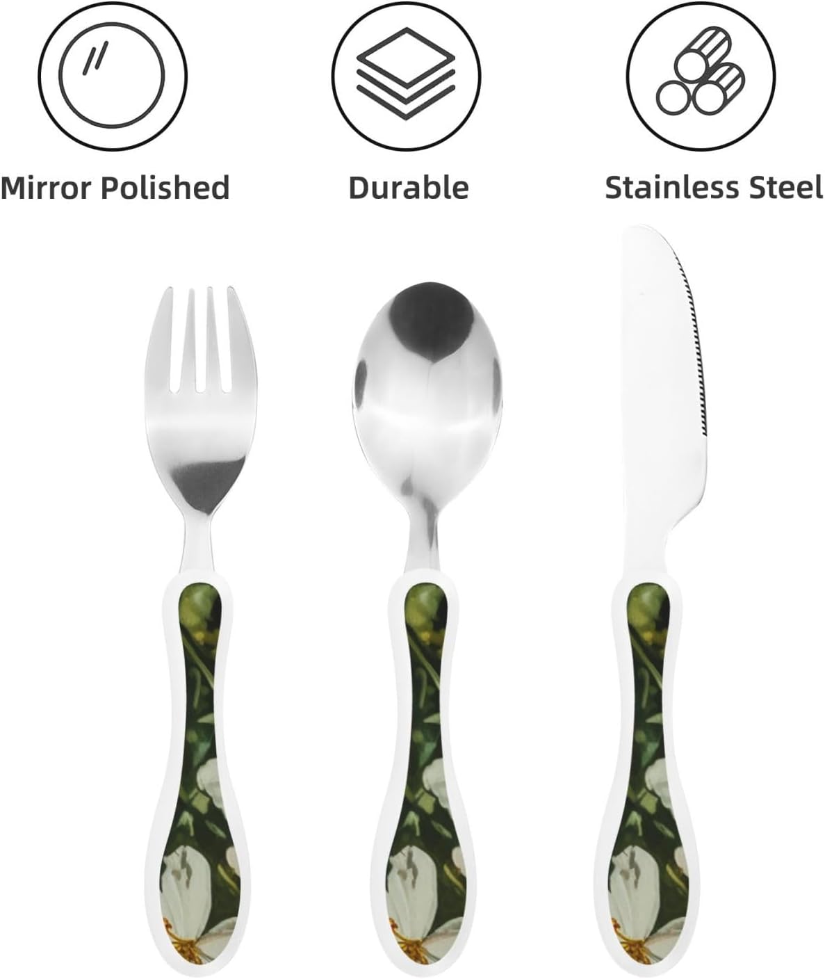 3-Piece Kids Silverware Set With Storage Case, Stainless Steel Reusable Children Safe Knife Spoon Fork Set Shih Tzu Dog Children Flatware Set For Kids Lunch Box