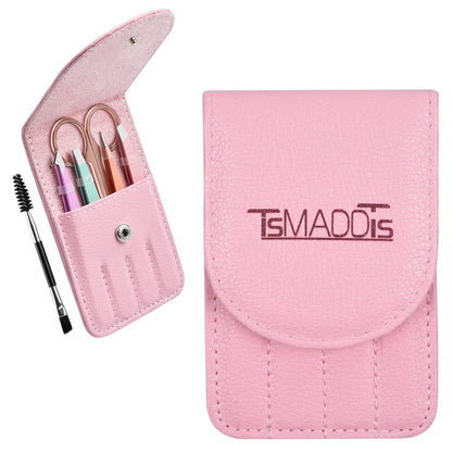 TsMADDTs Eyebrow Tweezers Set and Curved Scissor, Professional Stainless Steel Tweezers for Women and Men, Splinter and Ingrown Hair Removal