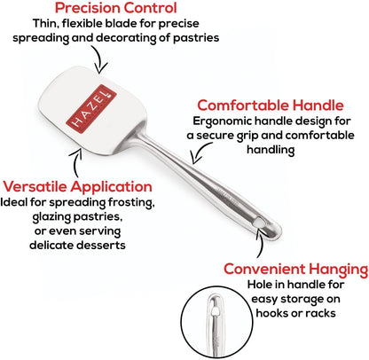 HAZEL Stainless Steel Cake Pie & Pastry Serving Spoon with Handle Slicer Lifter, Silver