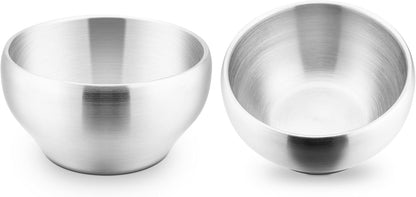 E-far Stainless Steel Bowls for Kids-6 Pack, 12OZ Double Walled Baby Toddler Bowls for Baby Food/Cereal/Snack, 18/10 Non-Toxic Metal & Unbreakable, Dishwasher Safe
