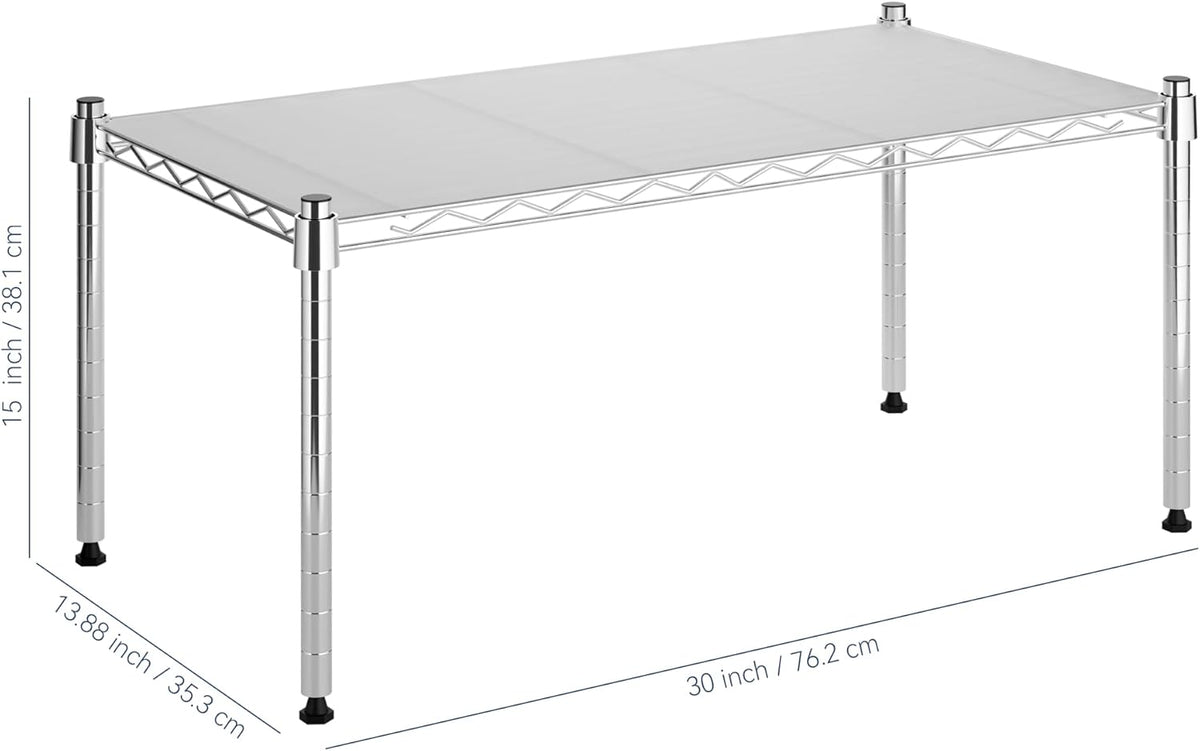 Whitmor 2-Wire Shelving Unit, Metal Storage Shelves, Stacking Shelf with Basket, Easy Assembly Home Organizer for Pantry, Kitchen, Garage, Plant