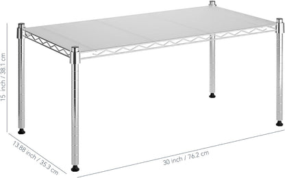 Whitmor 2-Wire Shelving Unit, Metal Storage Shelves, Stacking Shelf with Basket, Easy Assembly Home Organizer for Pantry, Kitchen, Garage, Plant