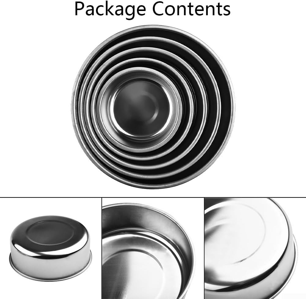Stainless Steel Mixing Bowls Set with Airtight Lids 5 Piece Nesting Storage Containers for Kitchen Food Prep Serving